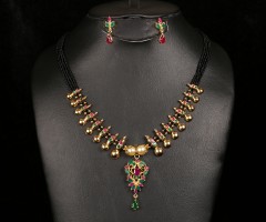 TPNS712- Temple Jewellery Necklace Set 